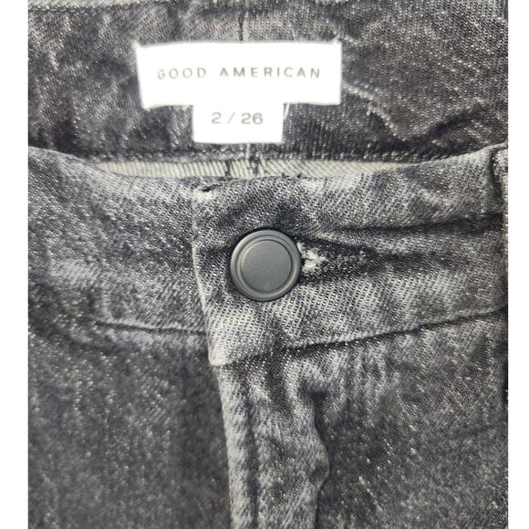 Good American Black Wash Cotton Blend Jeans Size 2/26 - Picture 4 of 9